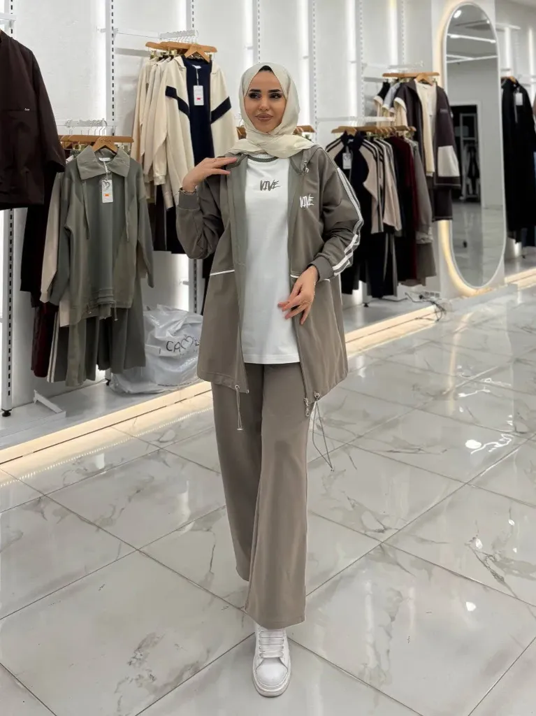 [869-107883-38] طقم ثلاث قطع - زيتي (38)