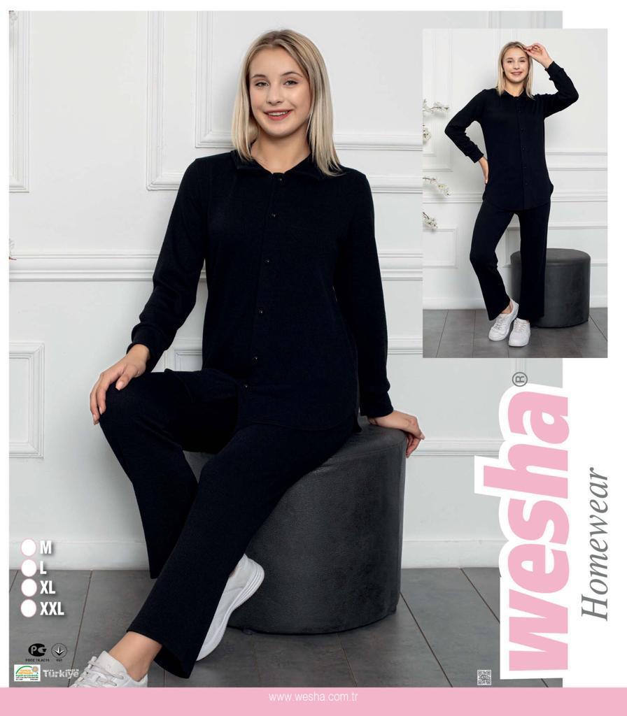 [112024-8004-M-3] Two suit pieces With buttons Black (M)