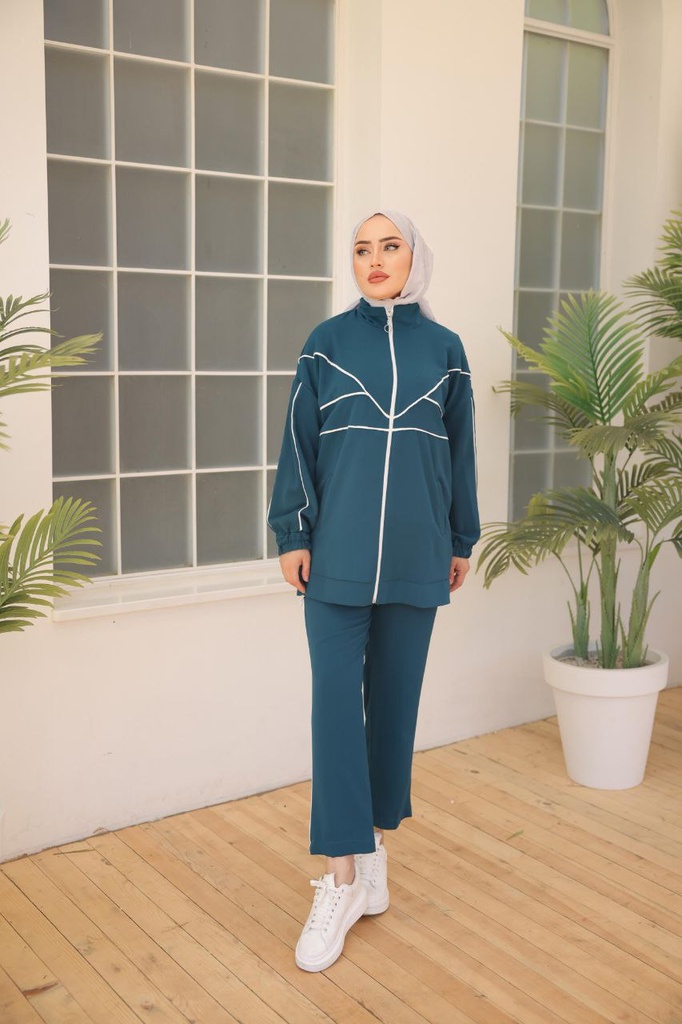 [112024-22531-Green-S~M] Tracksuit Set Cotton Green (S~M)